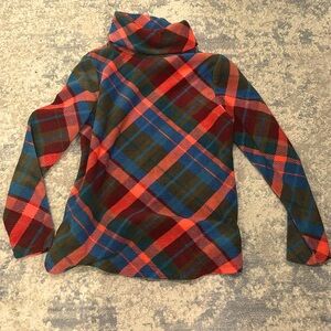 Talbots fleece plaid top